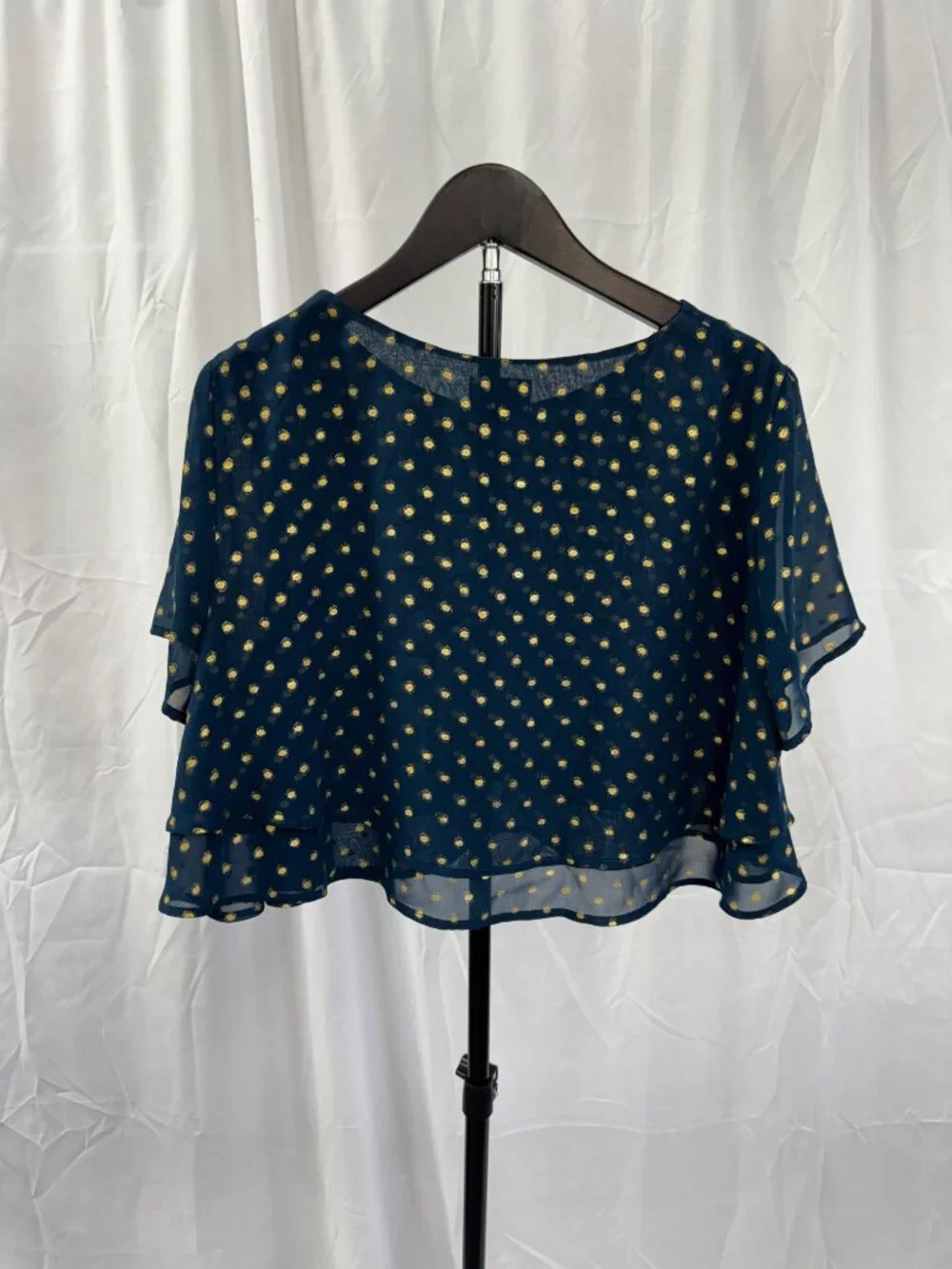 Show Me Your Mumu Candice Crop Top Teal Gold Polka Dot Sz M - Picture 5 of 10